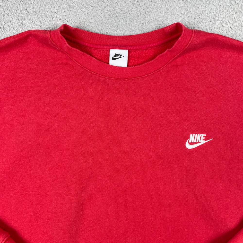 Nike Club Fleece Crewneck Sweatshirt Mens 3XL Tall Red Pullover BV2662-657 - Picture 2 of 11